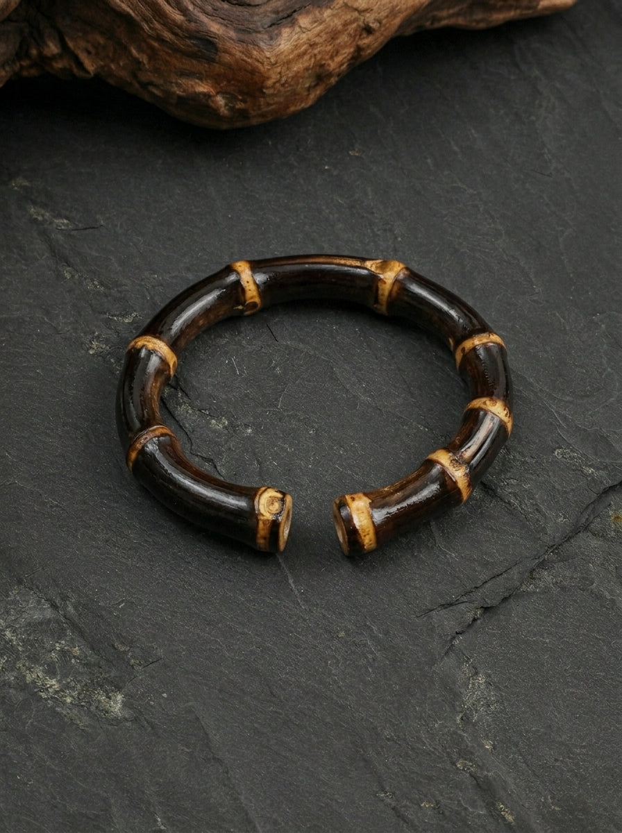 Black-Gold Purple Bamboo Bracelet