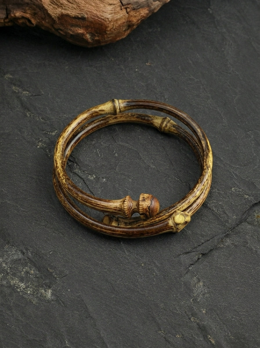 Double-Ring Purple Bamboo Vine Bracelet
