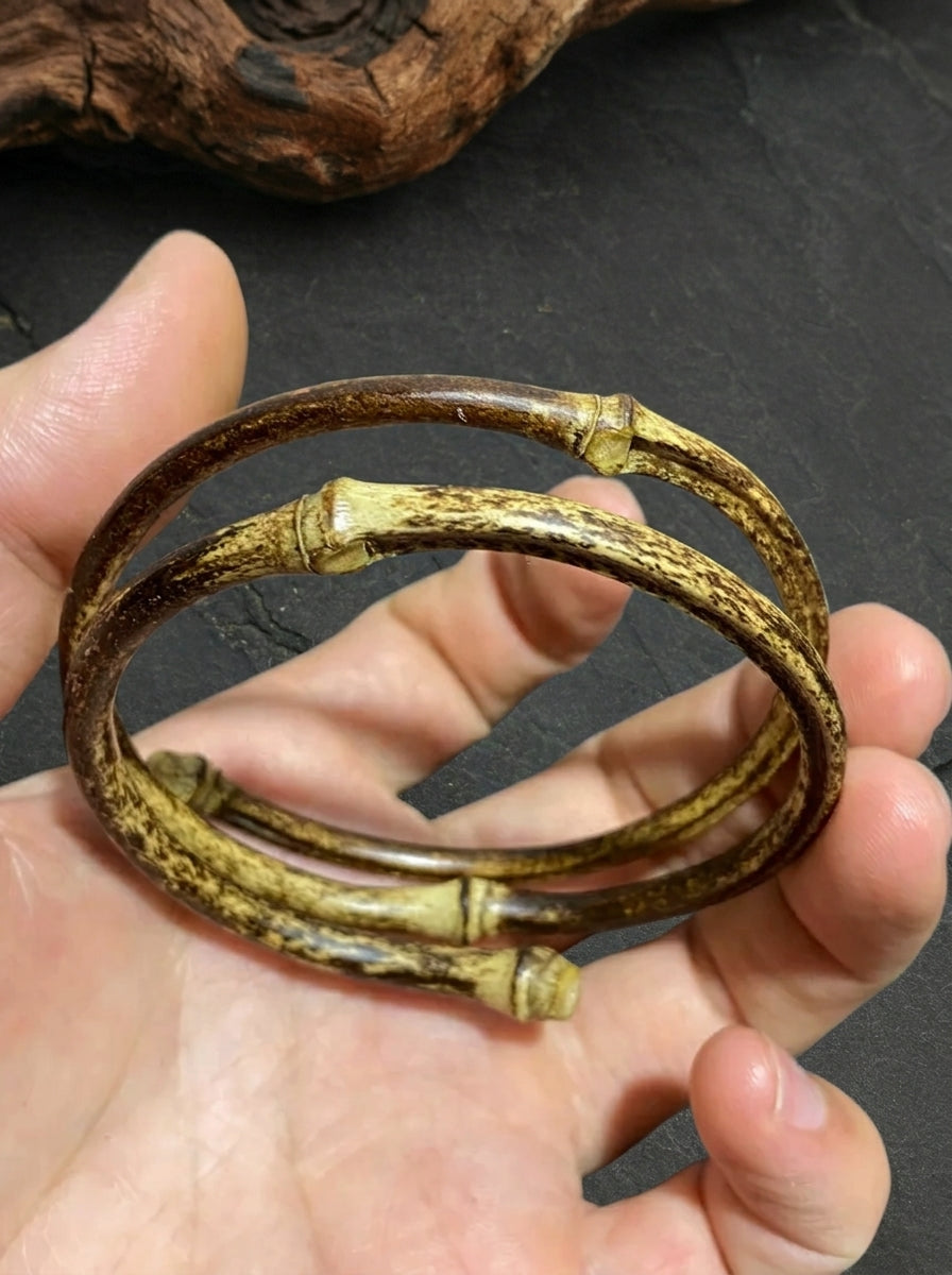 Double-Ring Purple Bamboo Vine Bracelet