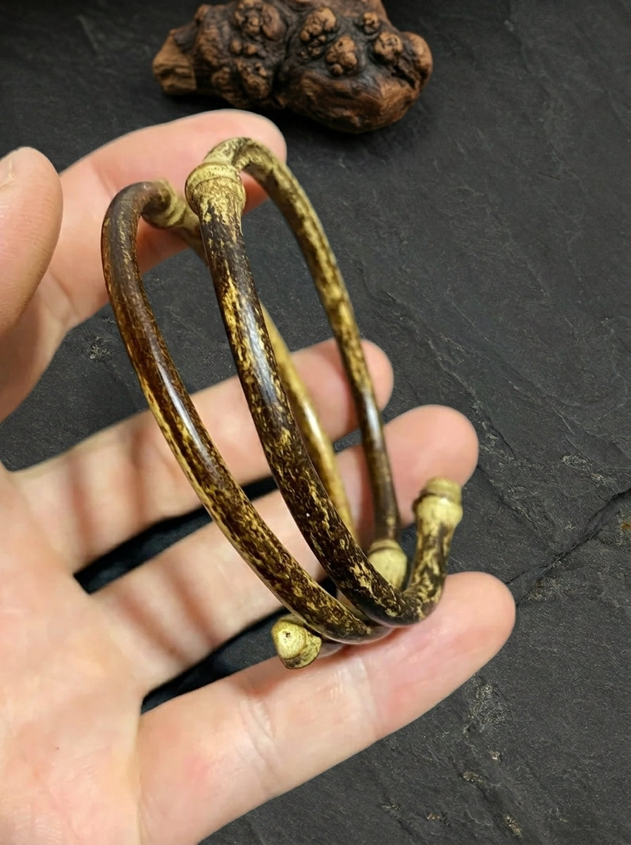 Double-Ring Purple Bamboo Vine Bracelet