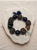 Ebony Wood Rose Carved Bracelet