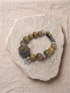 Green Sandalwood & Agarwood Rustic Bracelet