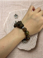 Green Sandalwood & Agarwood Rustic Bracelet