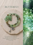 Xiuyan Jade Butterfly Green Sandalwood Bracelet