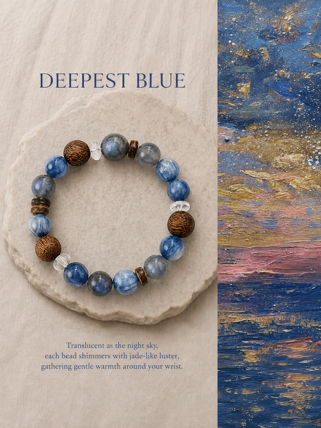 Indigo Serenity Agarwood Bracelet