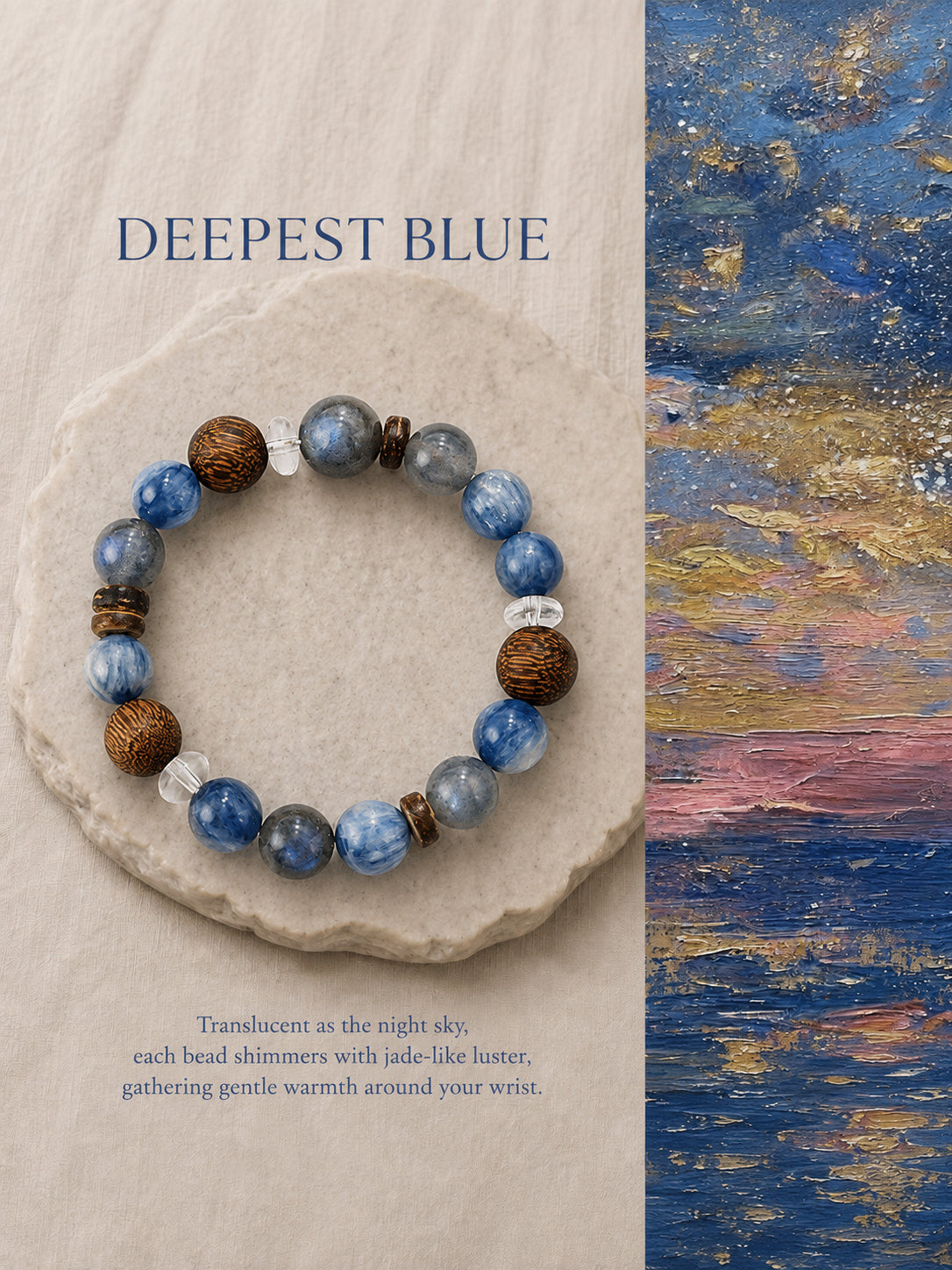 Indigo Serenity Agarwood Bracelet