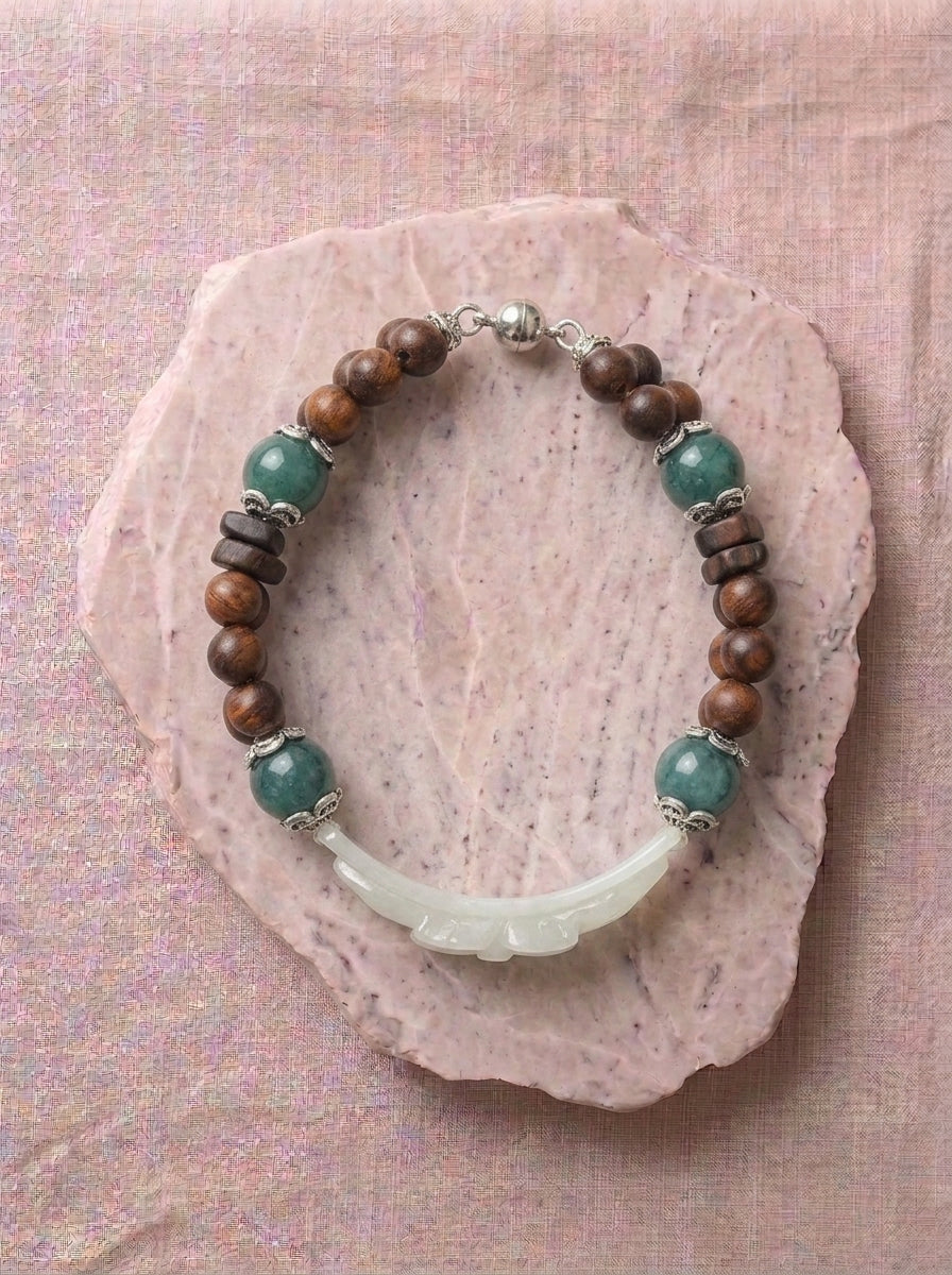 Pearwood Begonia Jade Bracelet