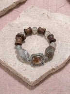 Phantom Quartz & Pear Wood Bracelet