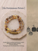 Six Persimmons Golden Sandalwood Bracelet