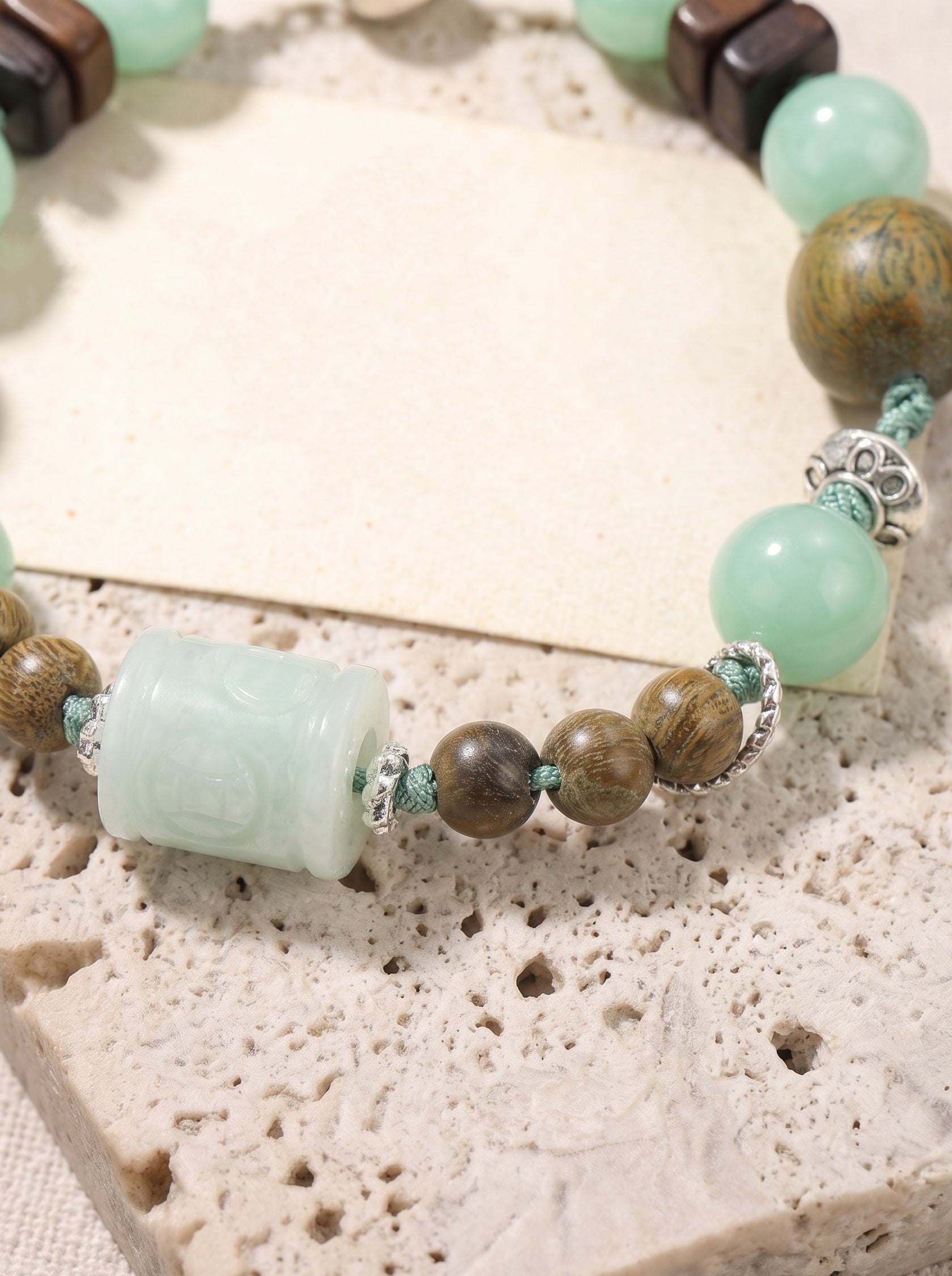Misty Rain Green Sandalwood Bracelet