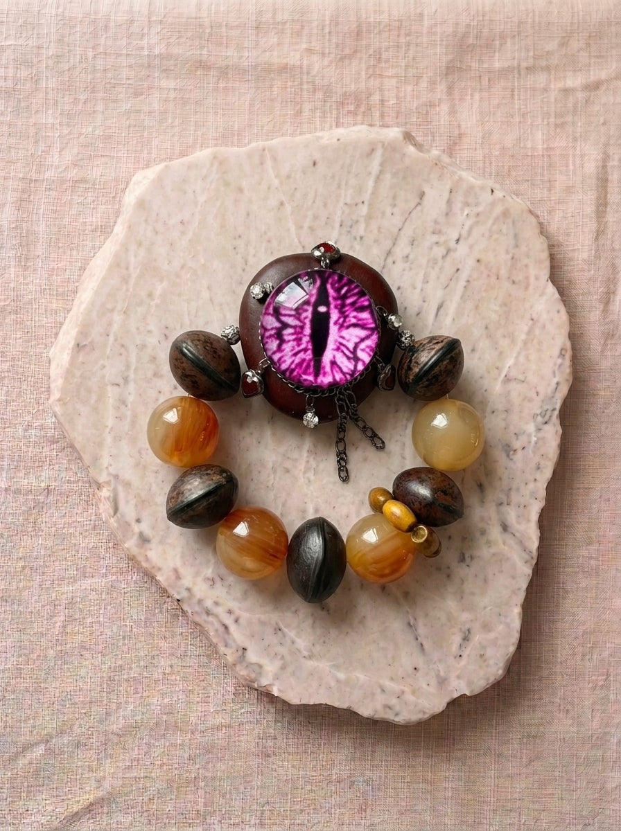Demon Eye & Bodhi Seed Bracelet