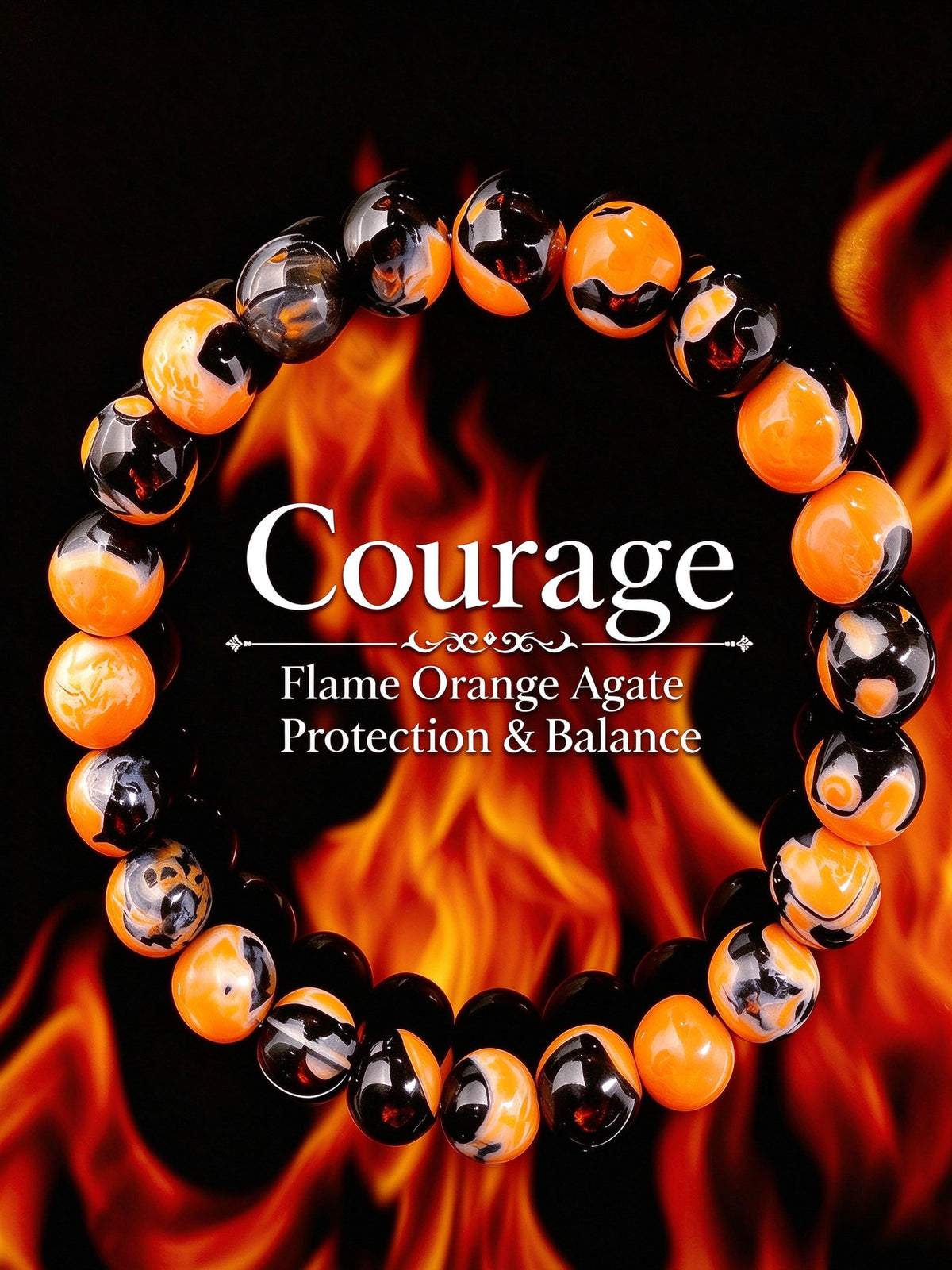 Fire Agate Energy Bracelet - 8mm