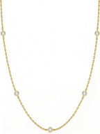 18K Gold-Plated CZ Station Choker Necklace