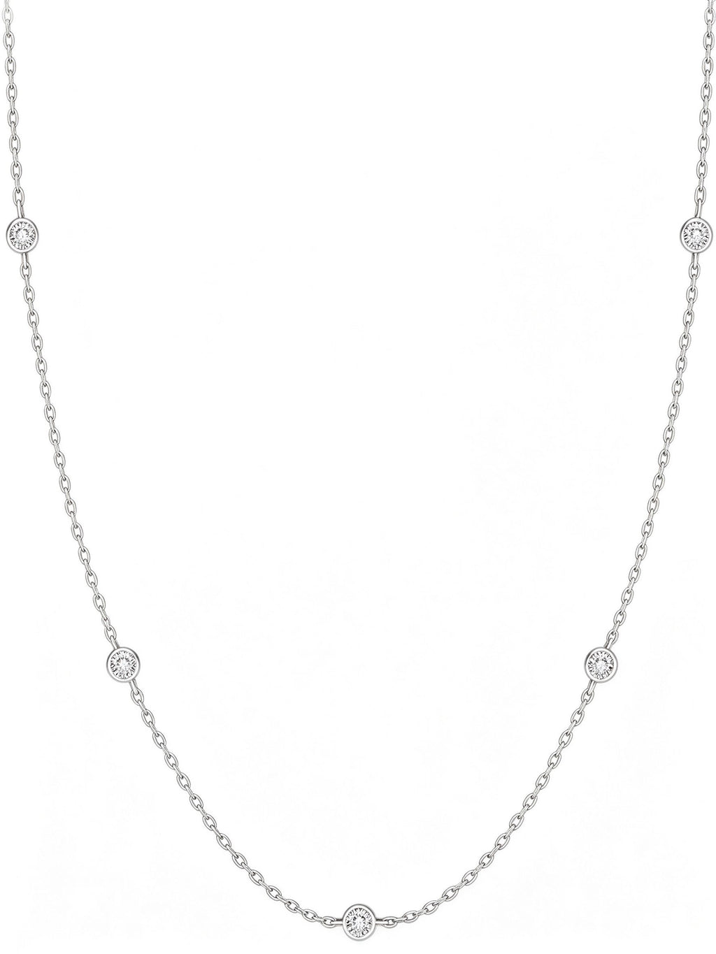 18K Gold-Plated CZ Station Choker Necklace