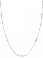 18K Gold-Plated CZ Station Choker Necklace